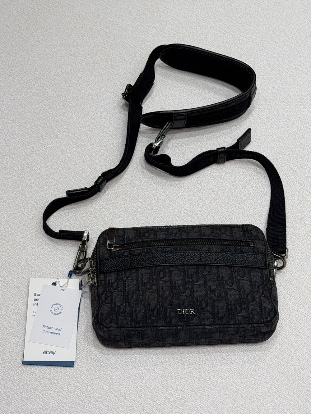 Dior Black Monogram Messenger Crossbody